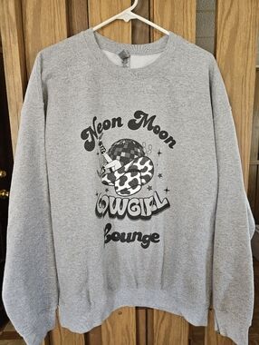 Neon Moon Sz XL Cowgirl Lounge Grey Crewneck Sweatshirt